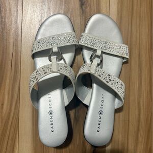 Karen Scott Women's Sparkling Silver Sandals